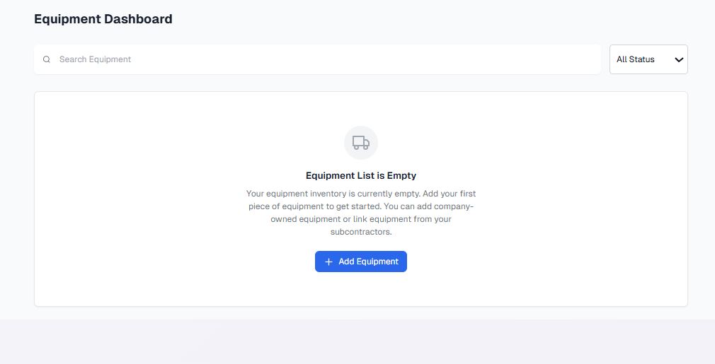 Equipment Management Interface